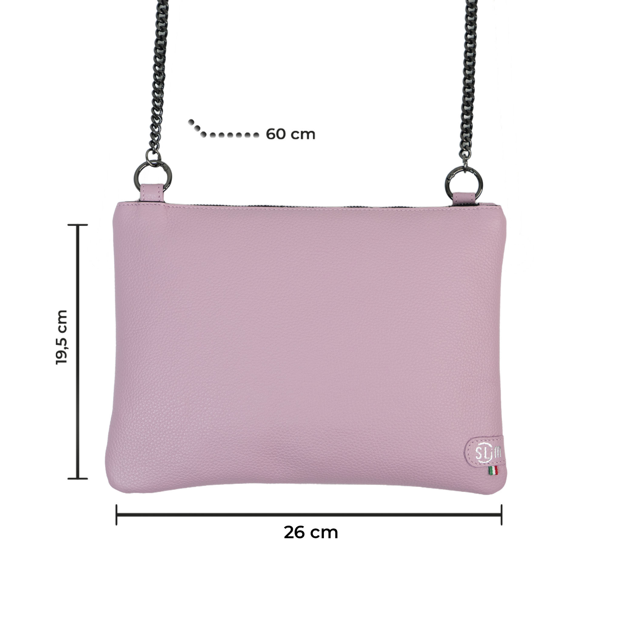 SLim Pochette Tracolla pelle bottalato rosa 24x19,5 cm