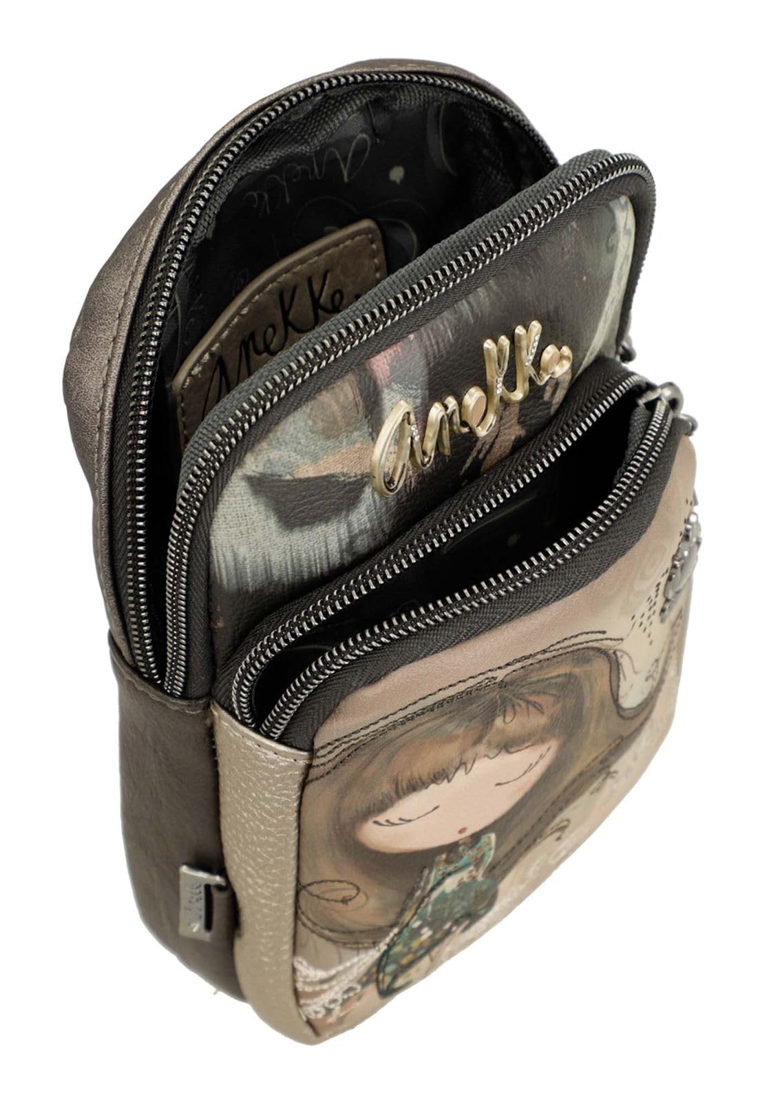 Anekke Real Mini Tracolla Borsa a Tracolla con Tasca Donna