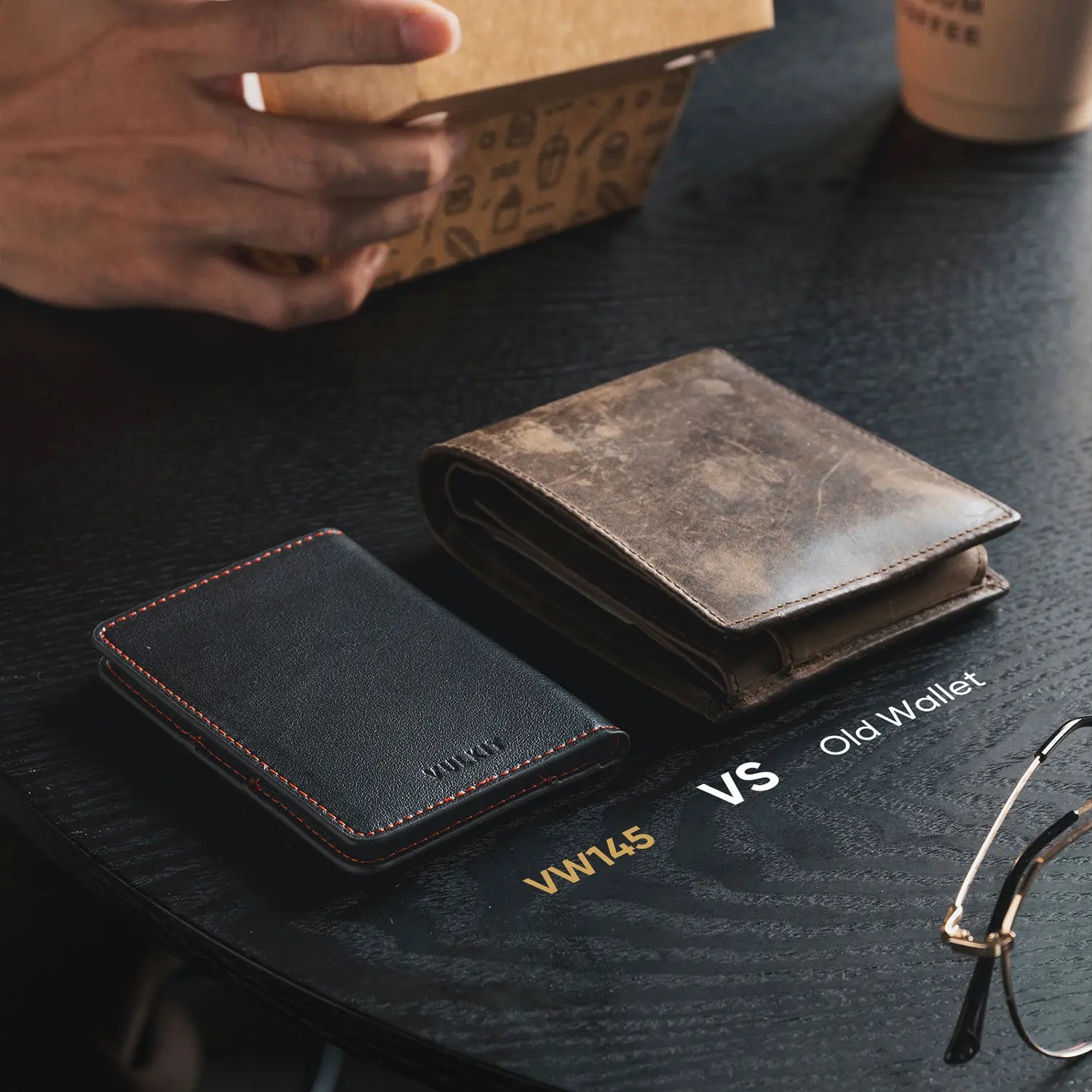 VULKIT Card Holders VW145 portafoglio nero pelle RFID