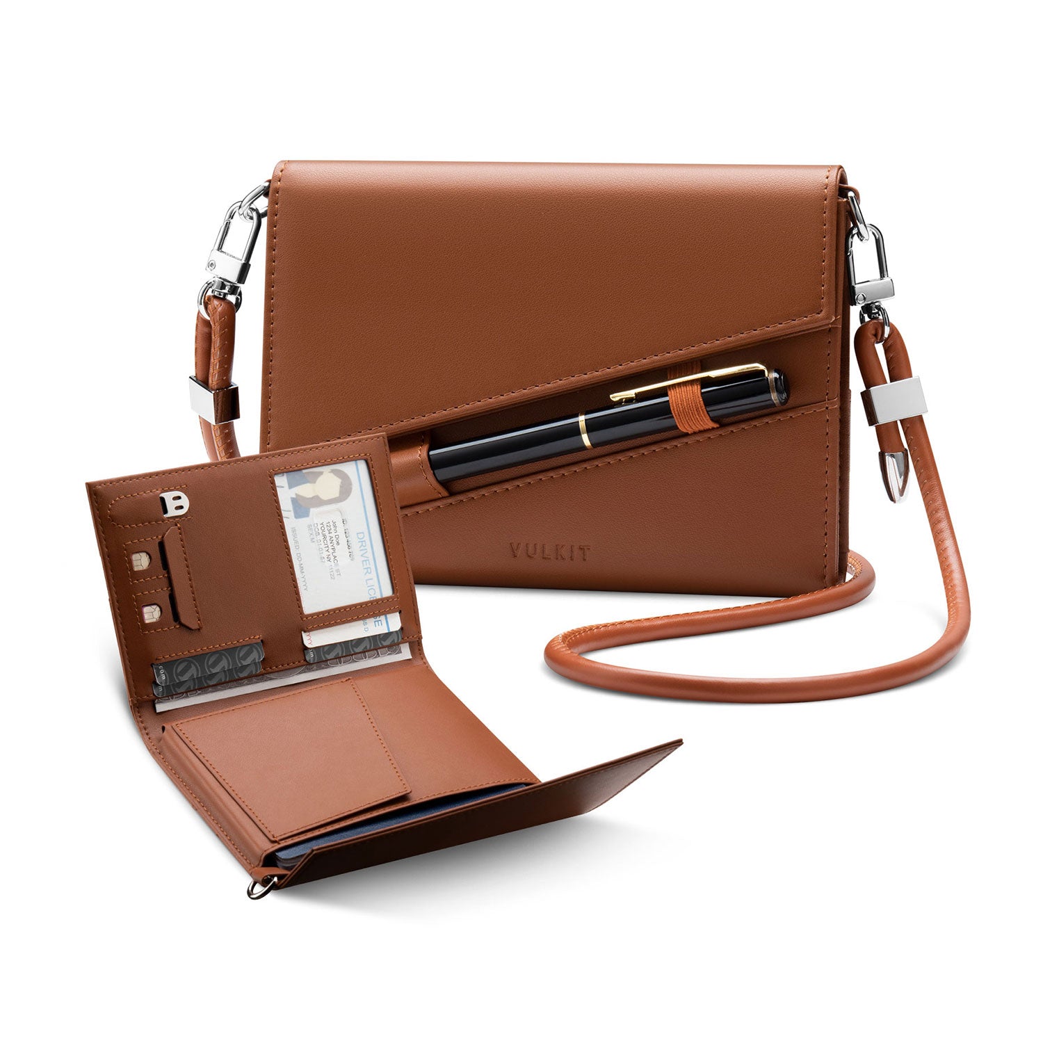 VULKIT VPW105 Portapassaporto Pelle Nero RFID Slim