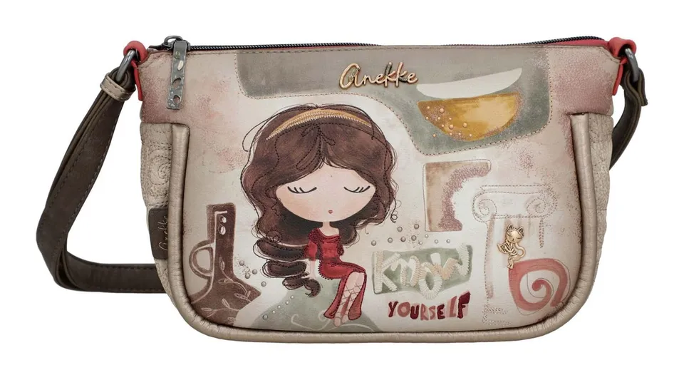 Anekke Muse borsa a tracolla ovale stampa Grecia