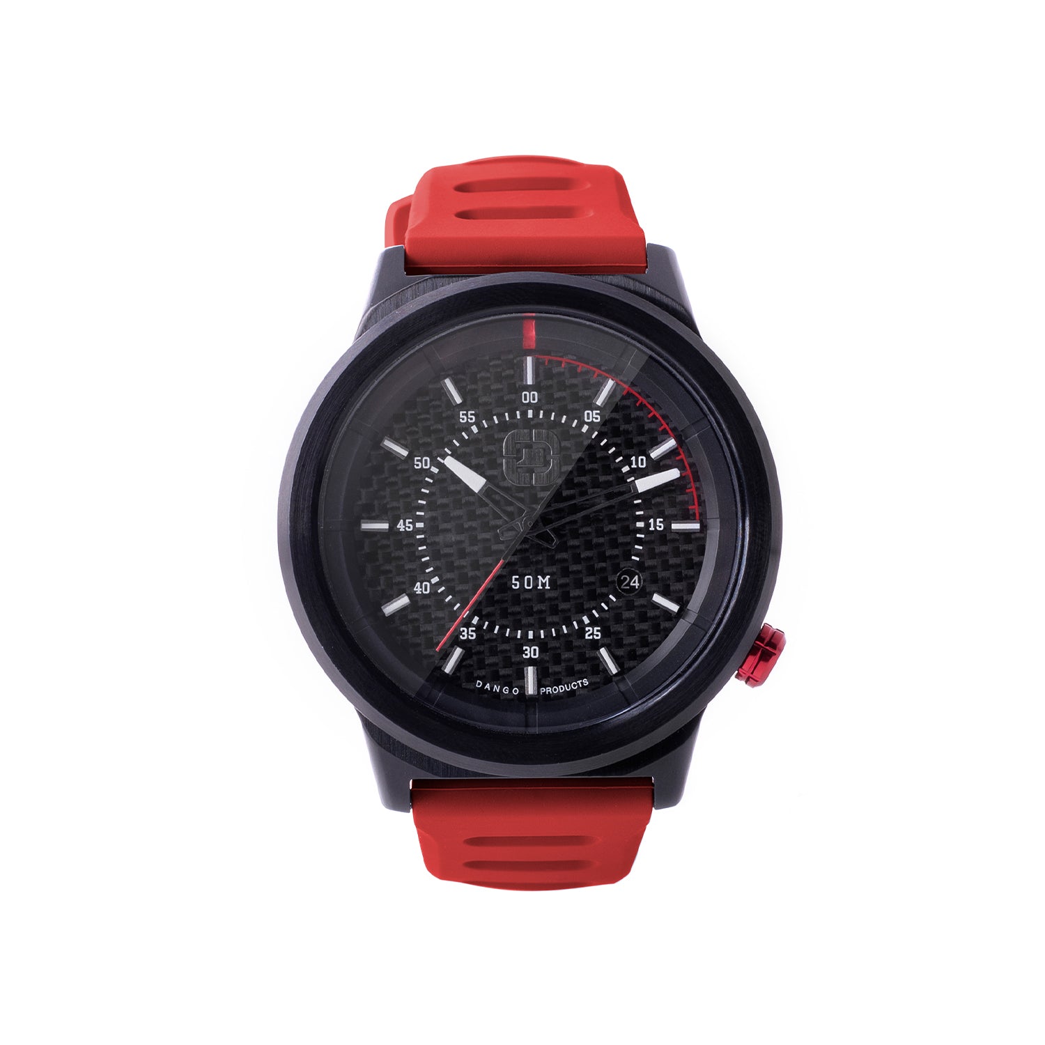 Dango R-Spec orologio carbonio 45mm cinturino rosso silicone