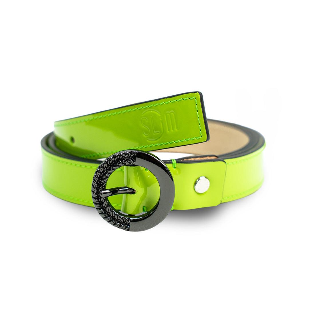 SLim Cinture 25mm cintura Saffiano Nero vera pelle
