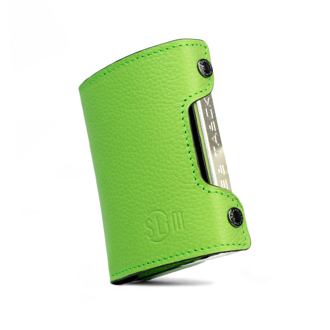 SLim Be Tasck Portacarte Pelle Bottalata Verde Frame