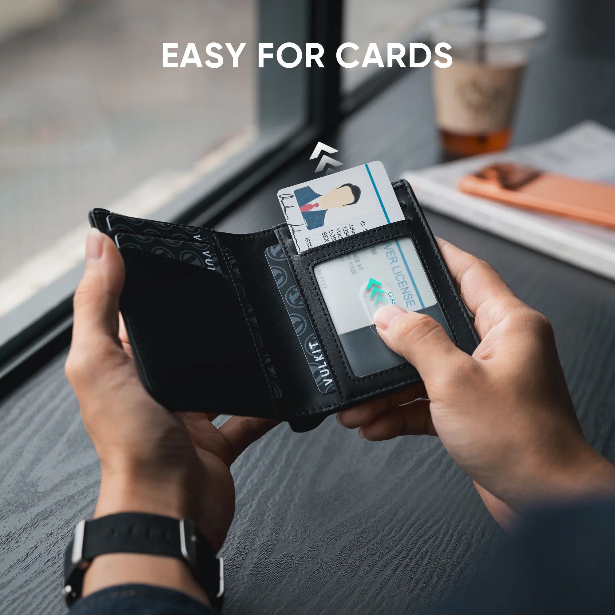 VULKIT Card Holders VW133 Portacarte Nappa Nero RFID 11 Carte