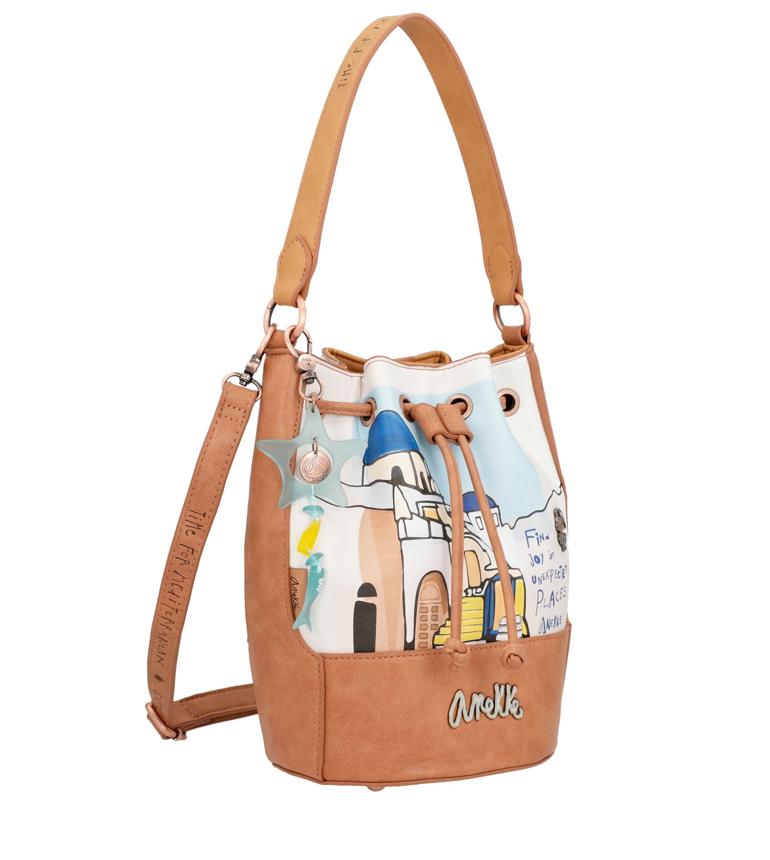 ANEKKE Mediterranean borsa sacco ecopelle con coulisse