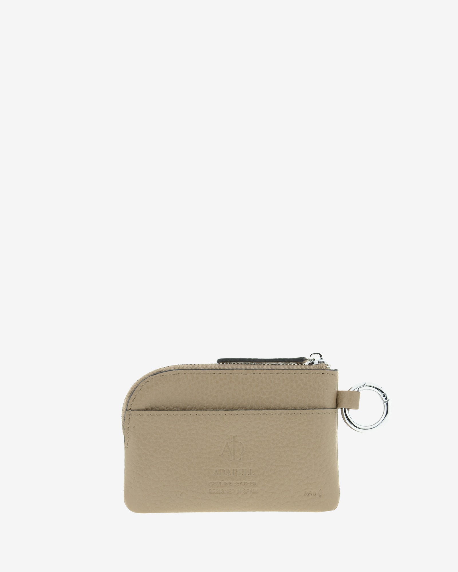 Adapell Nude portamonete slim pelle topo 3 carte RFID chiavi