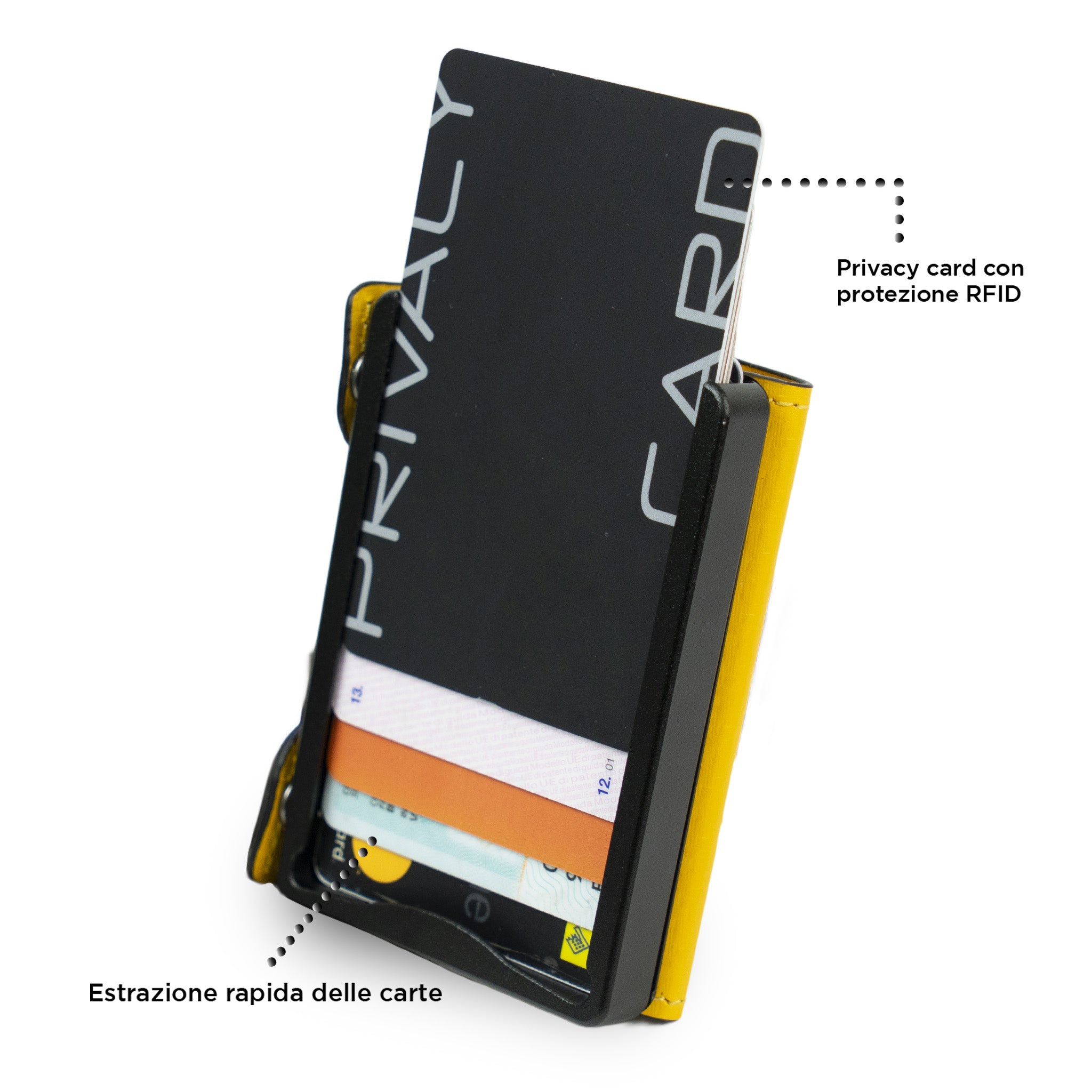 SLim Be Tasck Carbon portafoglio giallo effetto carbonio