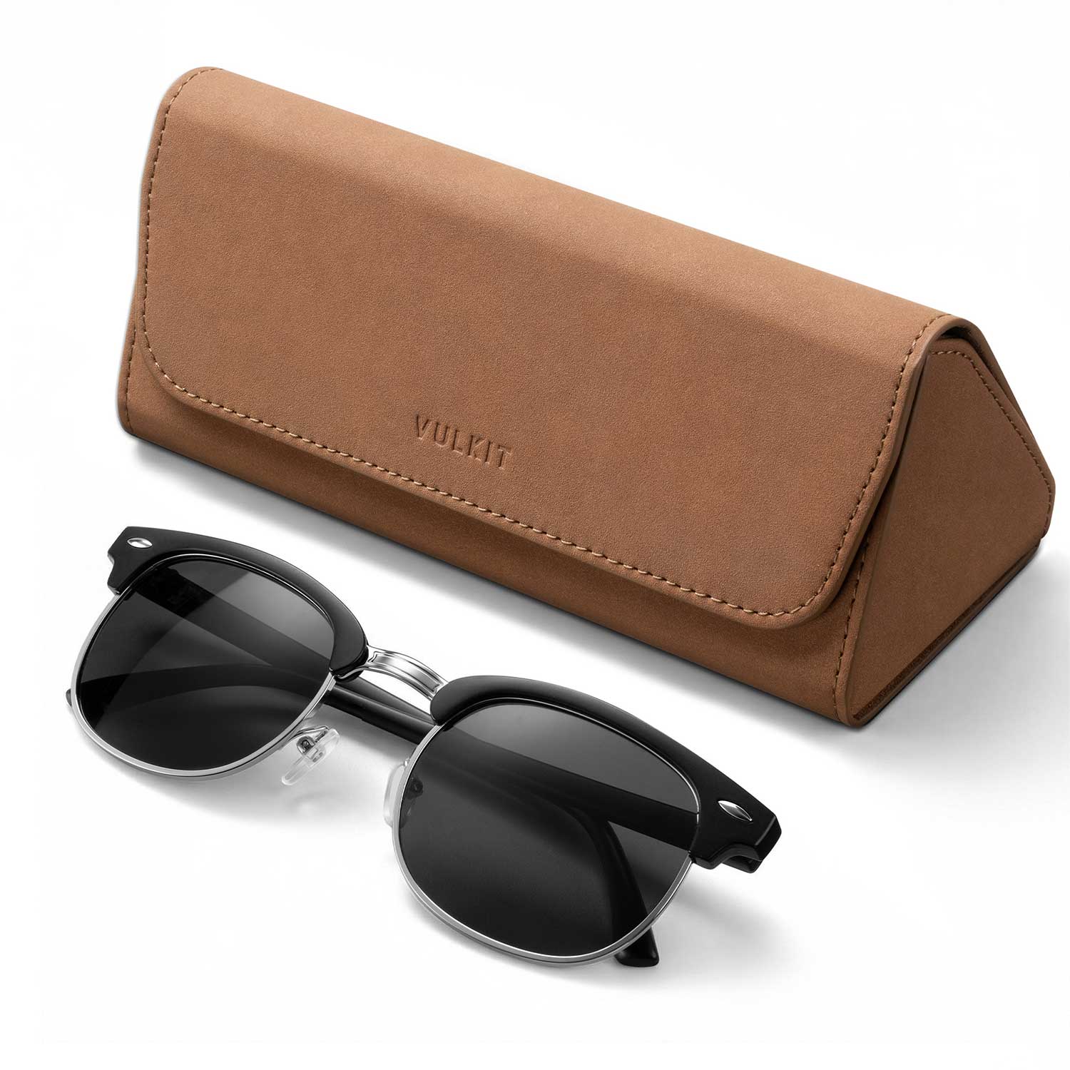 VULKIT Accessories VGP102 custodia occhiali pelle nera