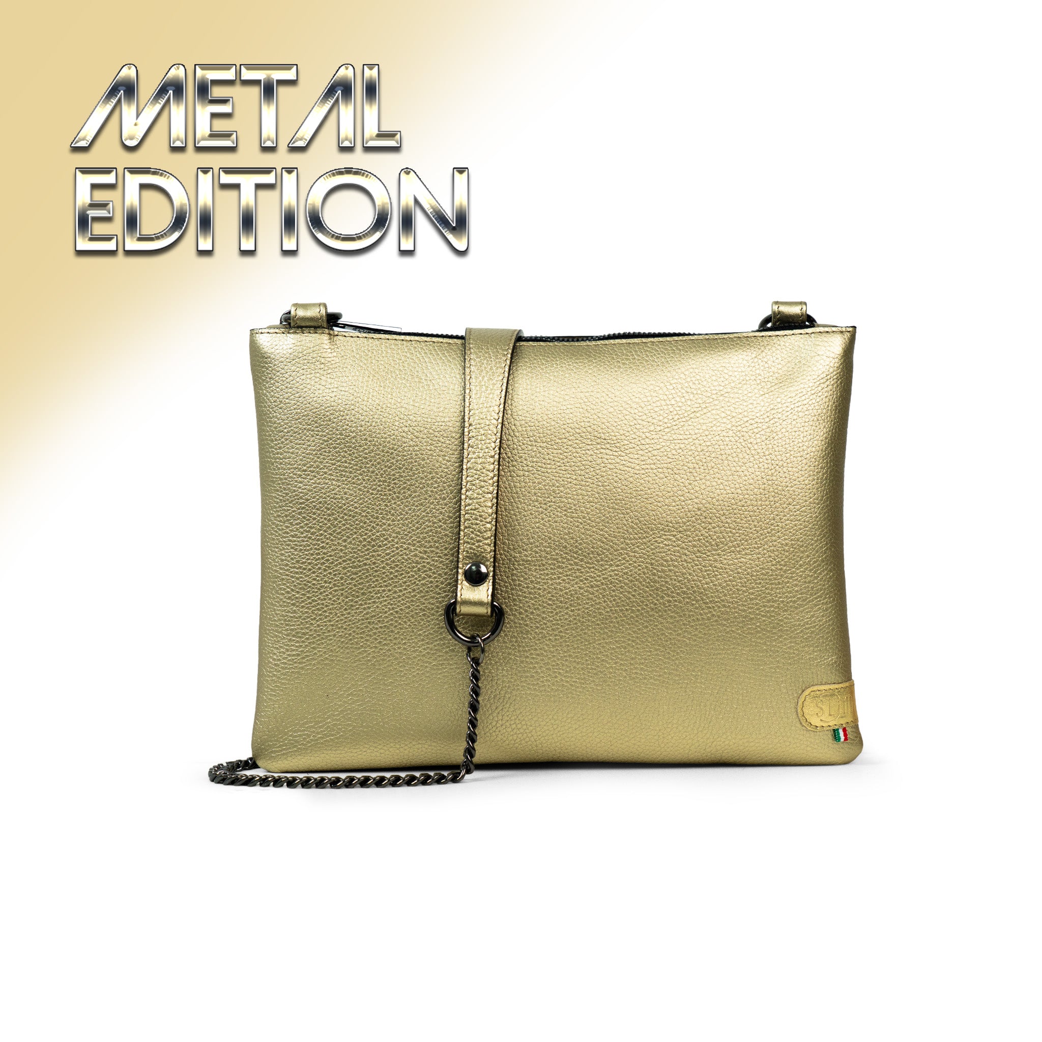 SLim Pochette Tracolla Pochette Metal Oro 24x19,5 cm