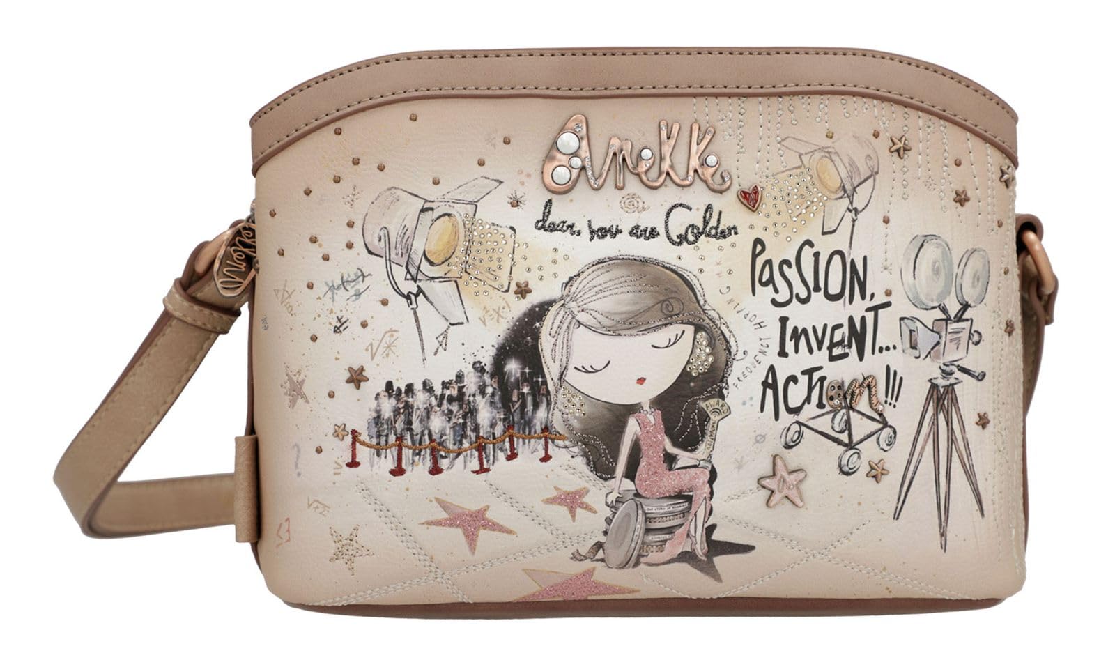 Anekke Hollywood Borsa Crossbody 3 Scomparti Blu M