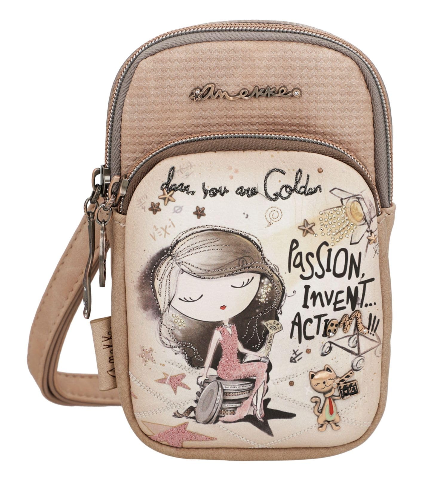 Anekke Hollywood Mini Bandolera Borsa a Tracolla 11x18 cm Blu