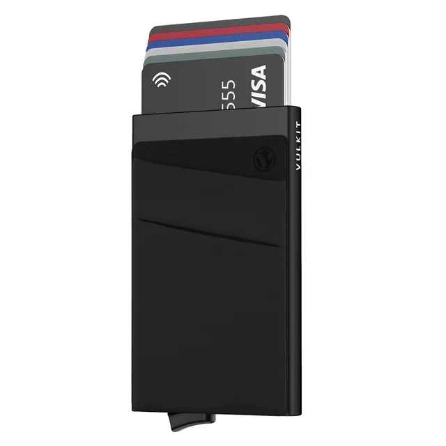VULKIT VC104 porta carte slim alluminio nero monete