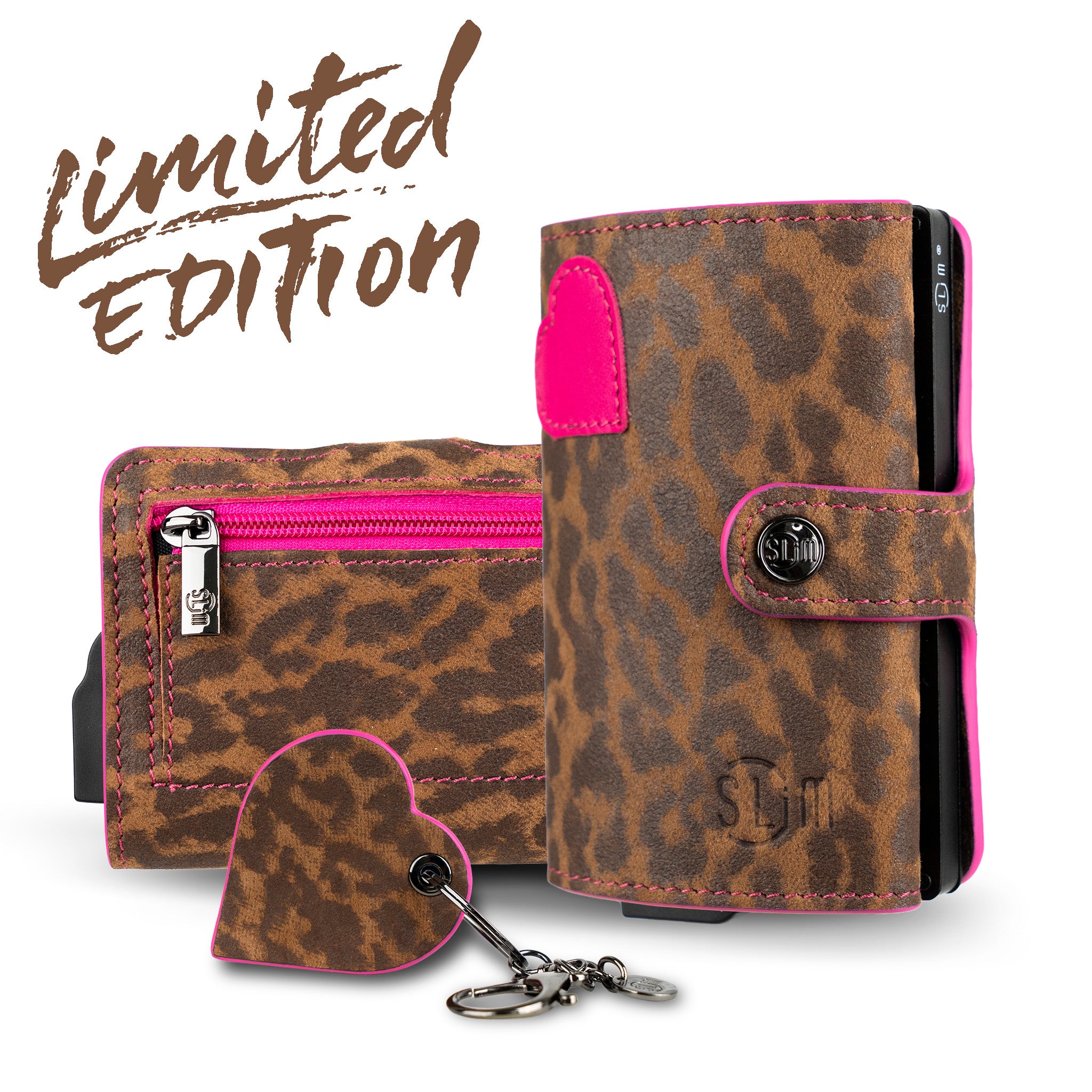 SLim Vera Pelle Animalier Leopard Classic portafoglio slim RFID