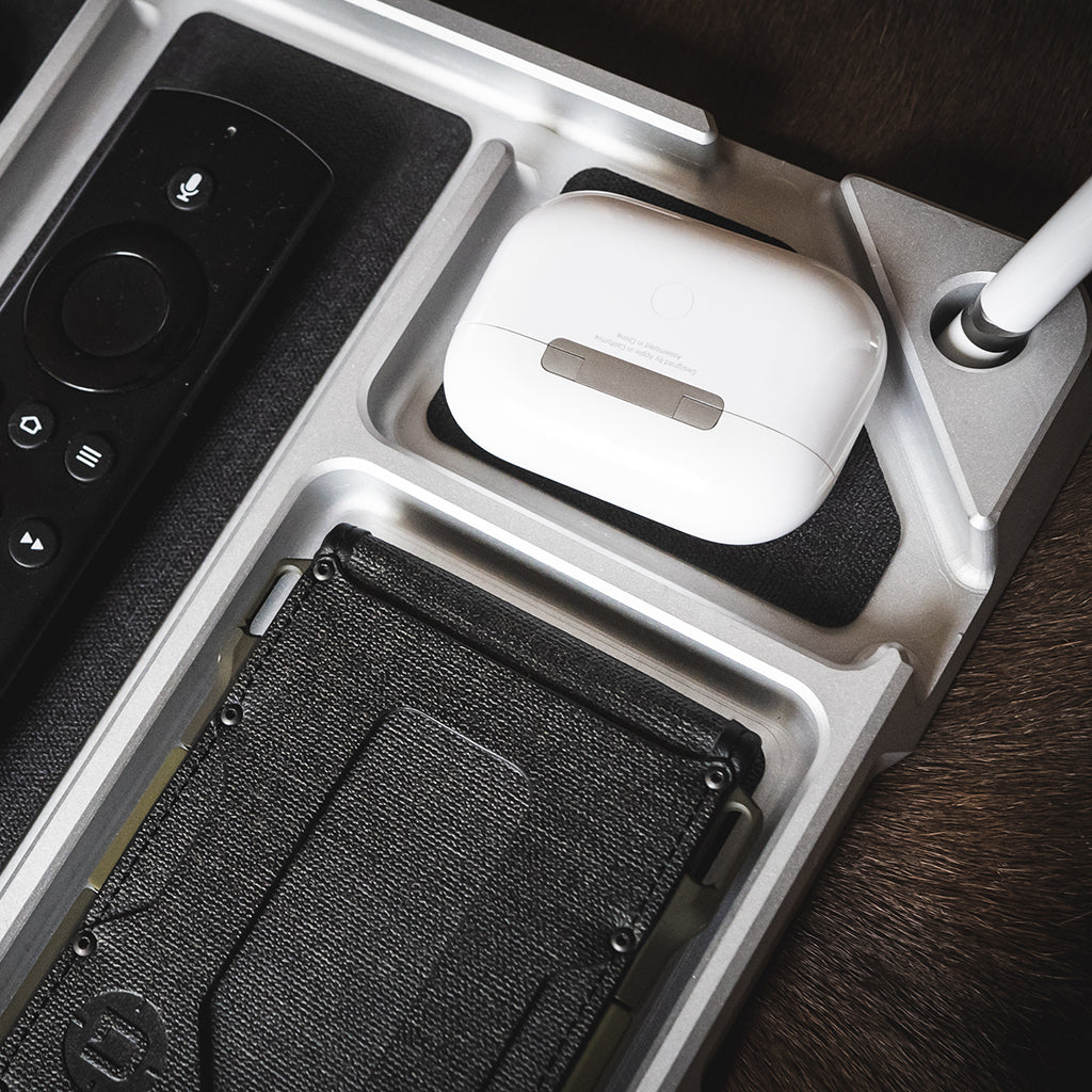 Dango Trays EDC Tray svuotatasche alluminio grigio 4 scomparti