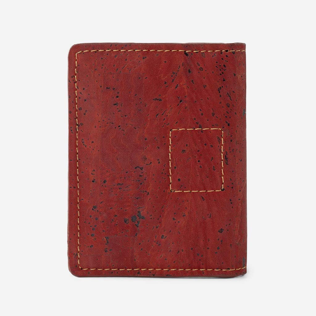 Corkor Portafoglio Uomo Sughero Rosso RFID Vegan