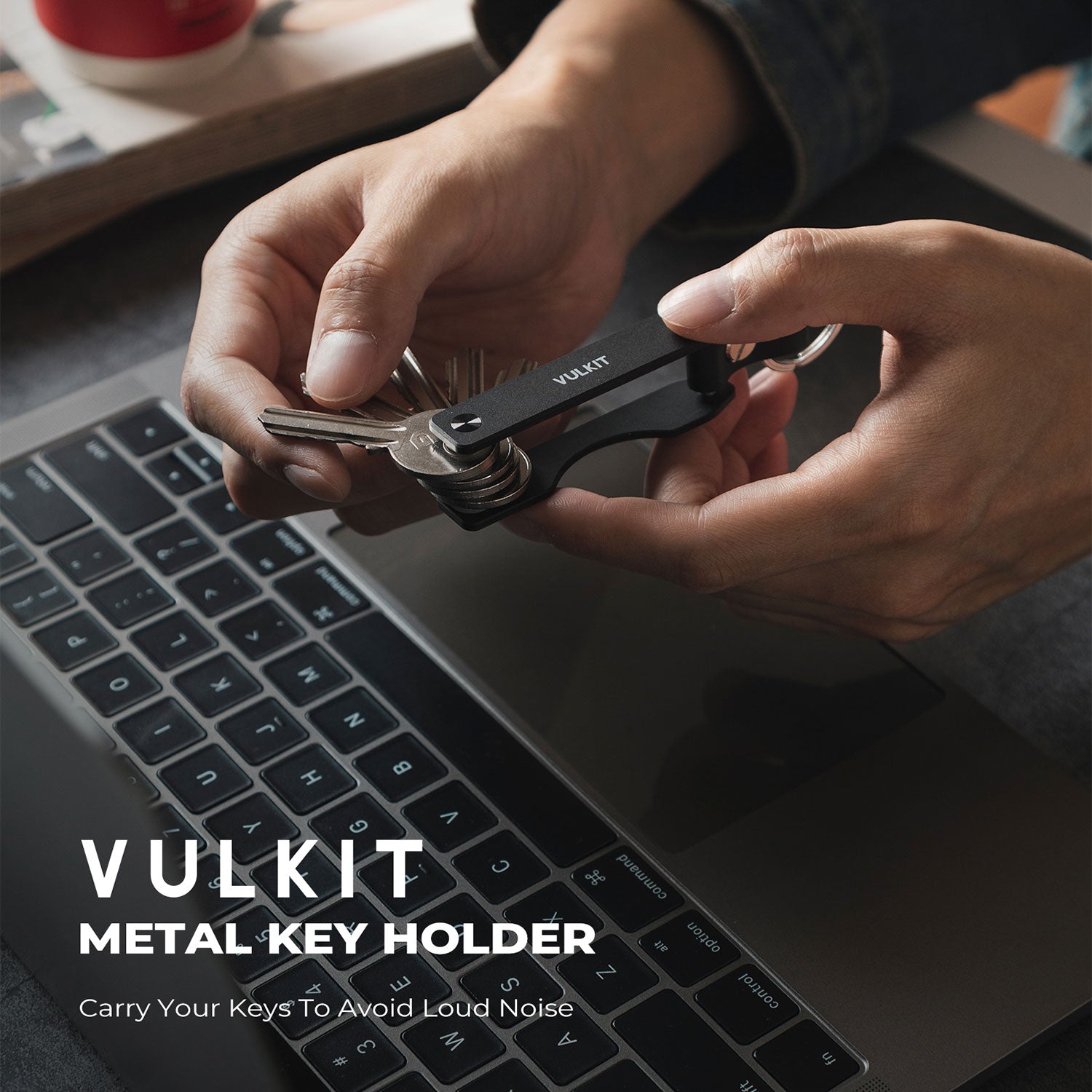 VULKIT Accessories VKC102 portachiavi alluminio nero