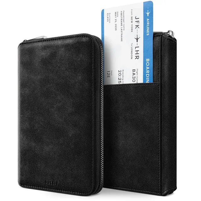 VULKIT VPW113 porta passaporto famiglia nero RFID AirTag