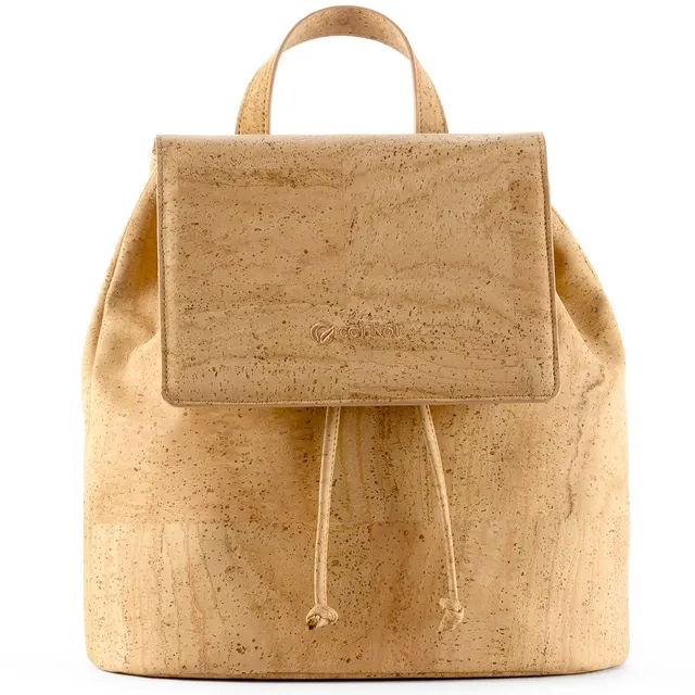 Corkor Bags Zaino in Sughero Marrone Chiaro Vegan