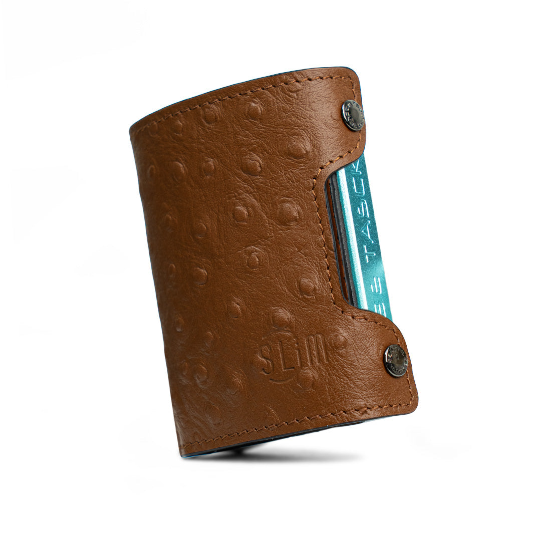 SLim Be Tasck portafoglio Struzzo Marrone frame nero