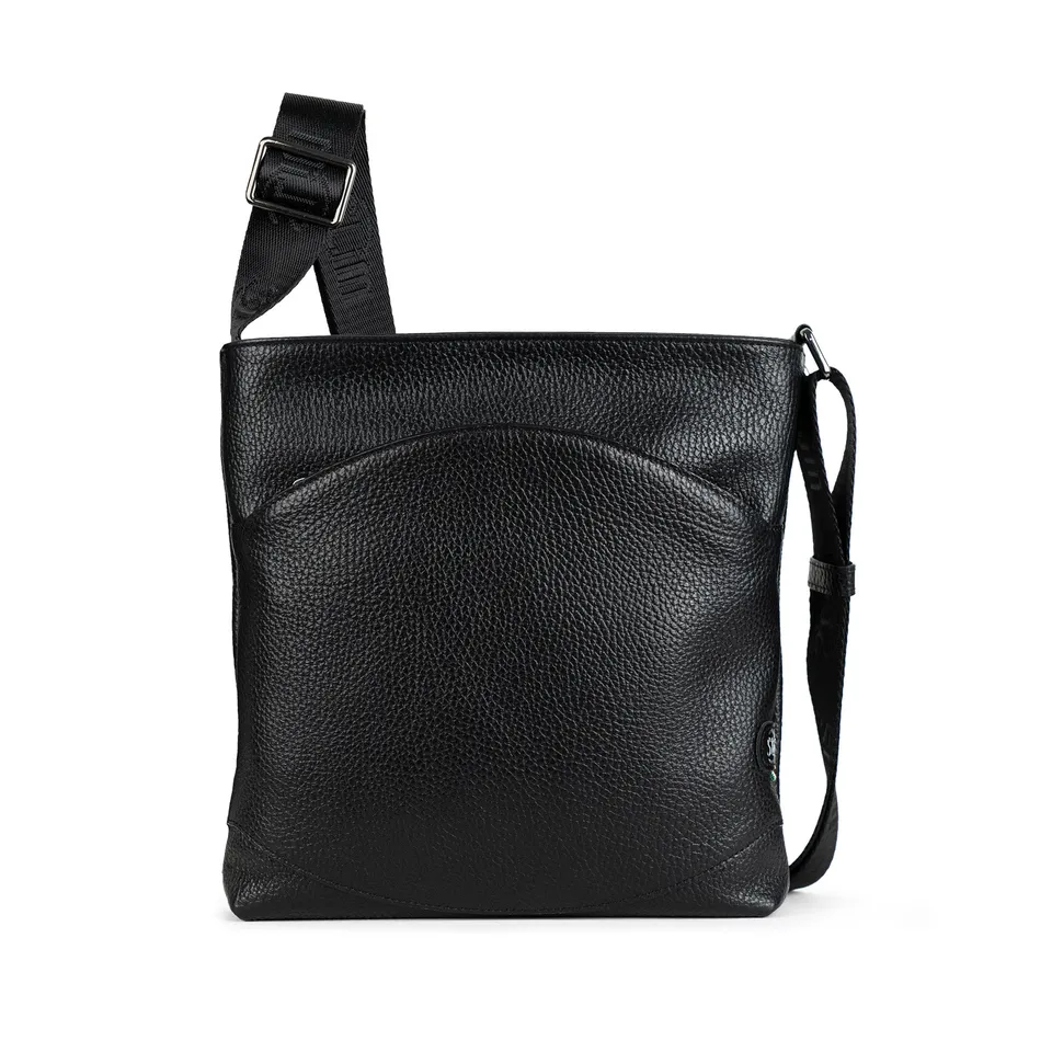 SLim Bag Borsa Vera Pelle Bottalato Nero 23 cm