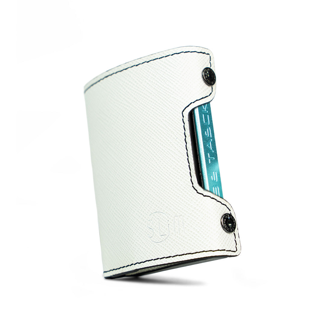 SLim Be Tasck Saffiano Bianco Nero Frame Nero