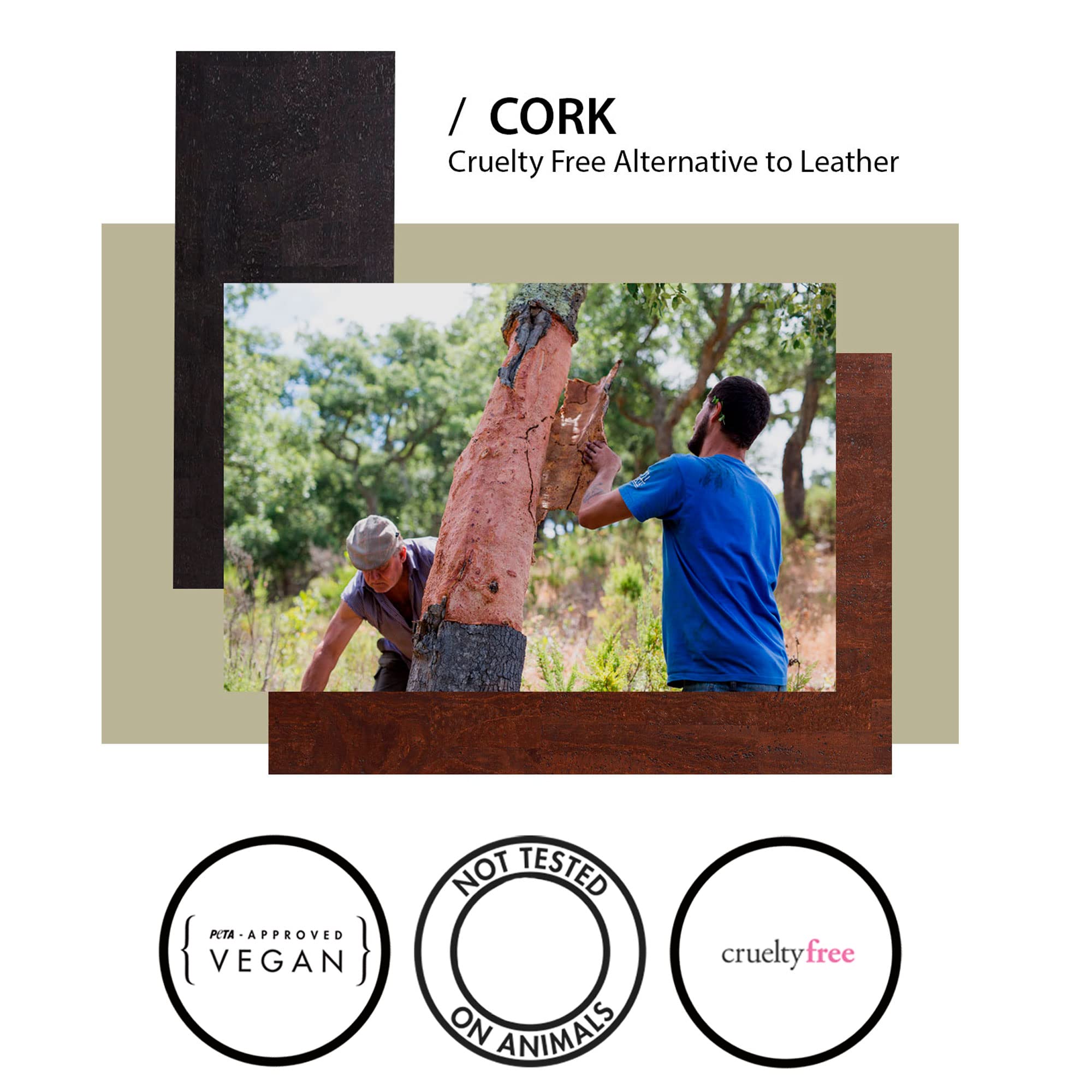 Corkor Bags zaino tracolla donna sughero marrone rosso