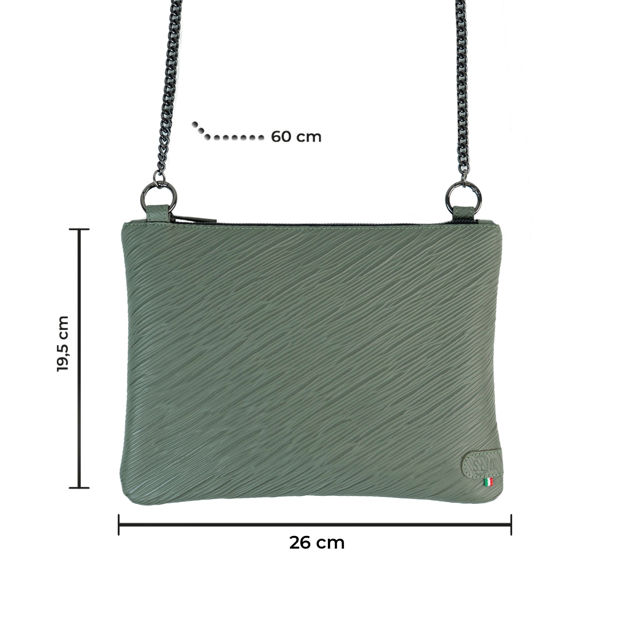 SLim Pochette Tracolla Pelle Epi Salvia 20x28,5