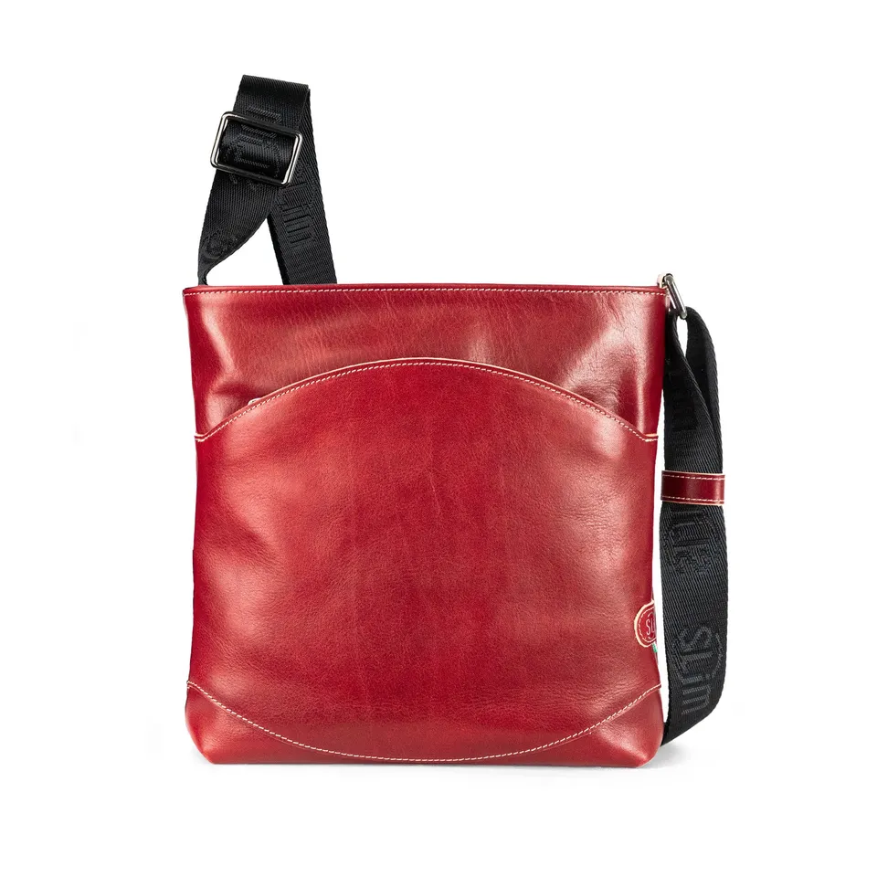 SLim Bag Vera Pelle Vegetale Rosso borsa 23x24 cm