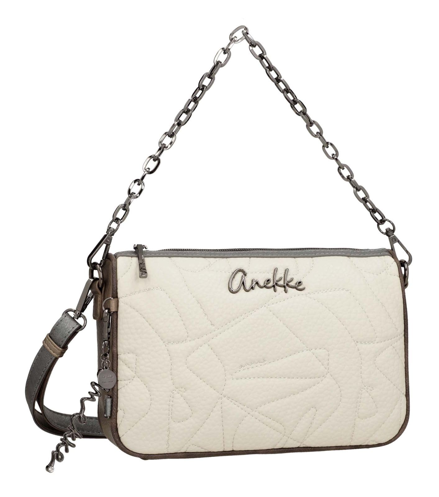 Anekke Essentials Borsa a Tracolla Beige Fiori Farfalle