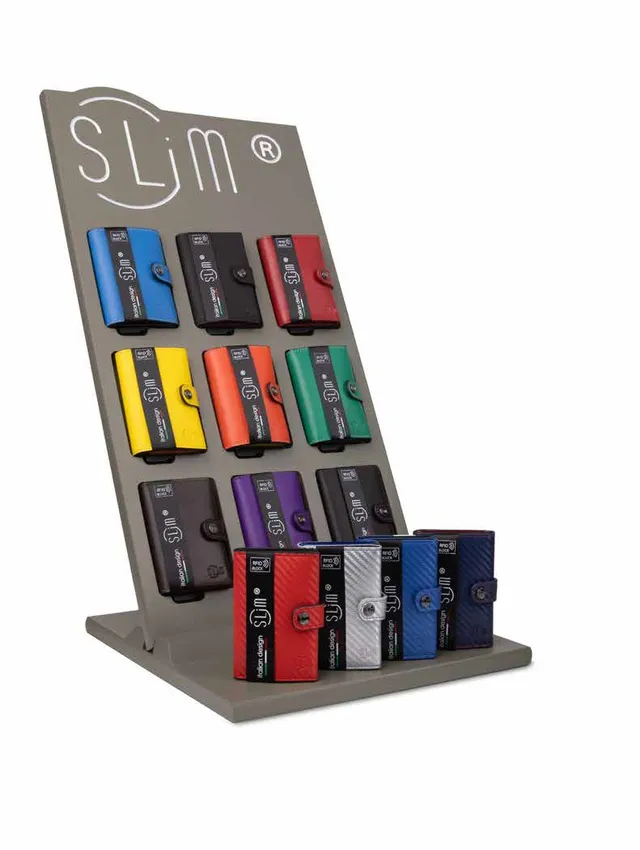 SLim Vera Pelle Espositore Grande 13 Portafogli