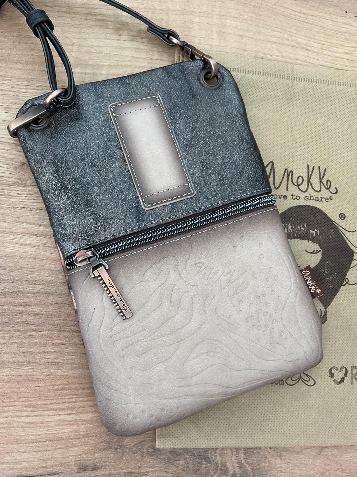 Anekke Auralis Wings Mini Borsa a Tracolla Beige 15 cm