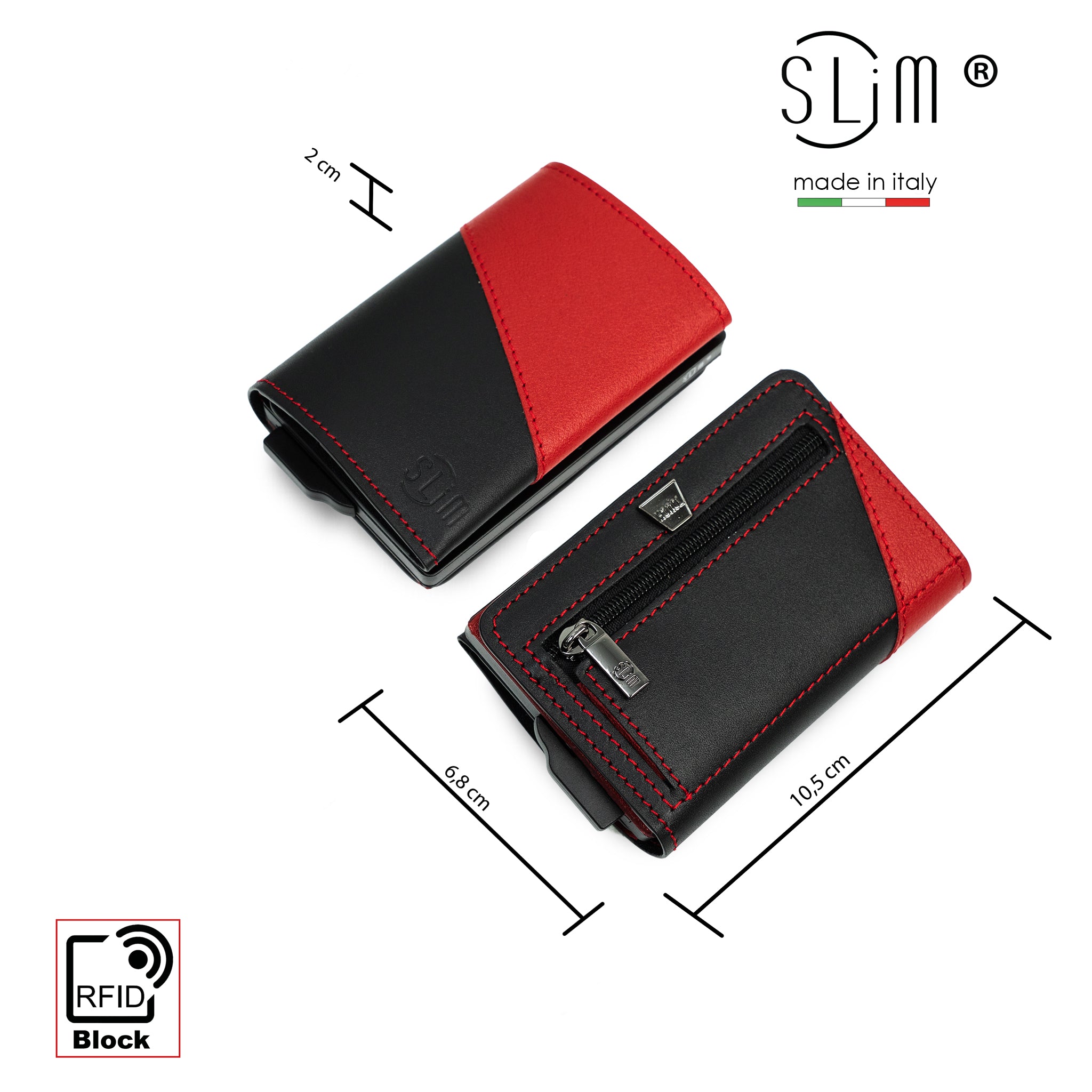 SLim Touch Portafoglio Rossonero Bicolor RFID