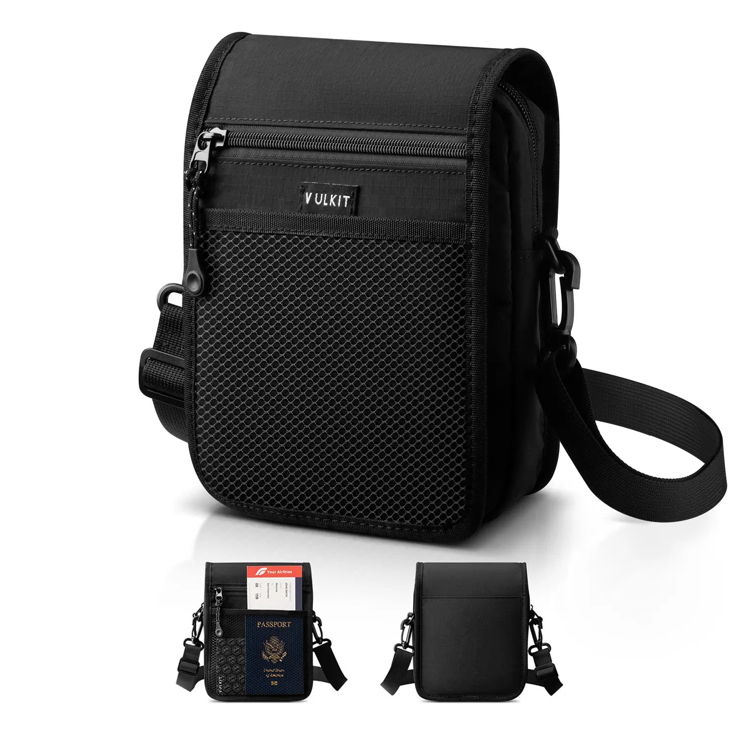 VULKIT Bags VB104 borsa messenger tracolla nera leggera
