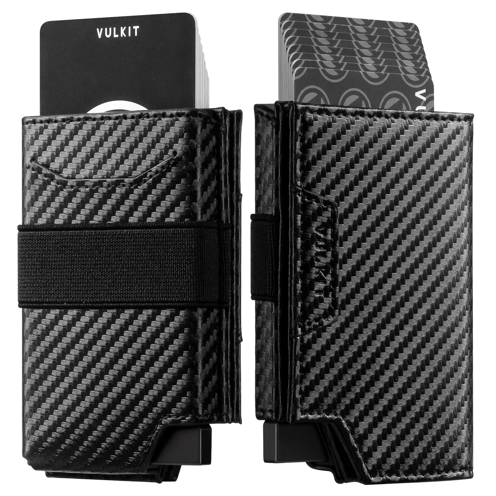 VULKIT VC411 portafoglio uomo slim blu navy RFID 11 carte