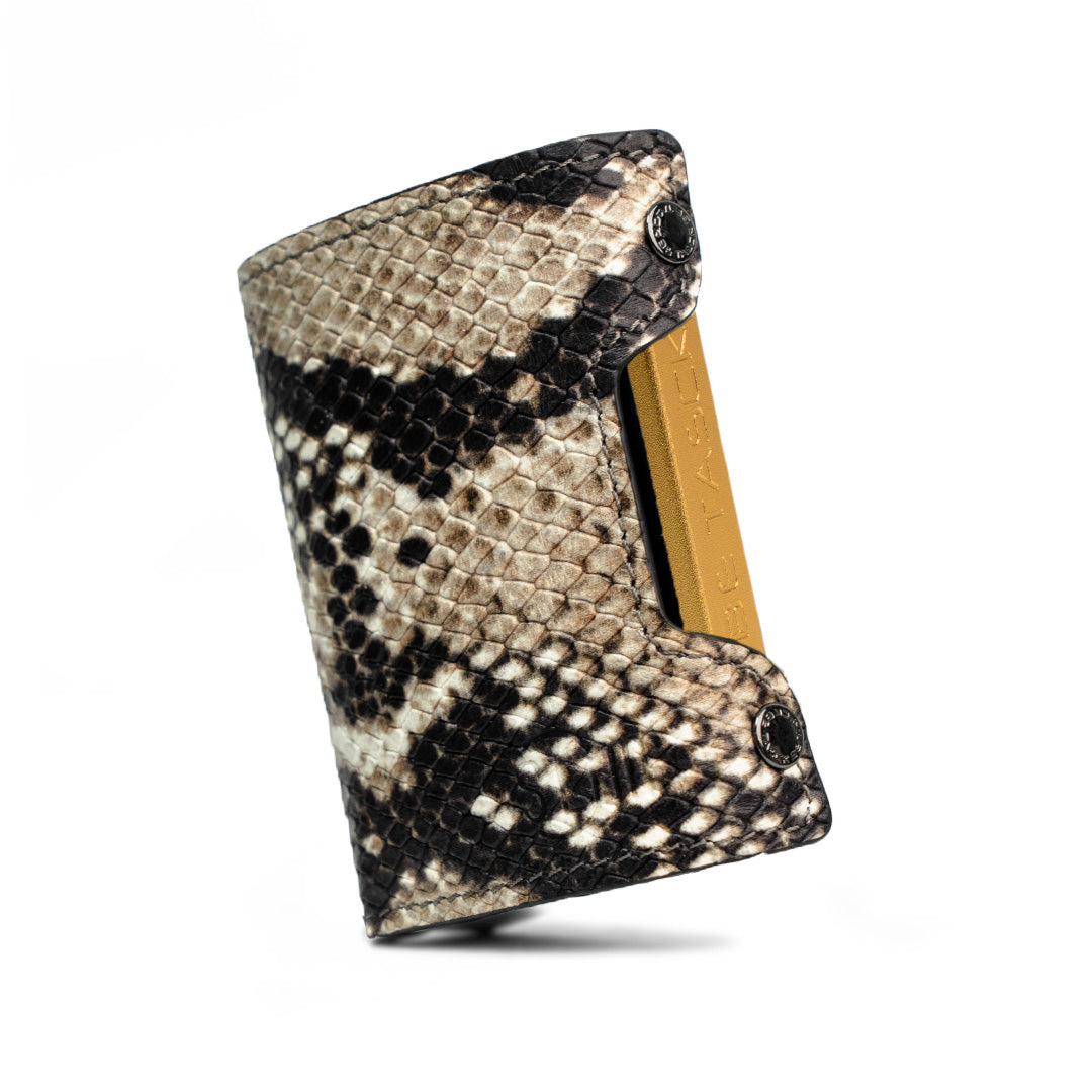 SLim Be Tasck portafoglio rettile beige frame nero