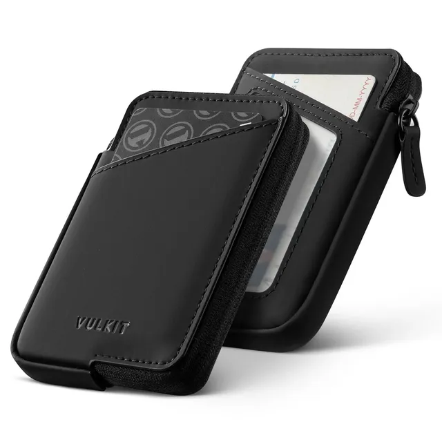 VULKIT VW113 portacarte RFID pelle nero slim