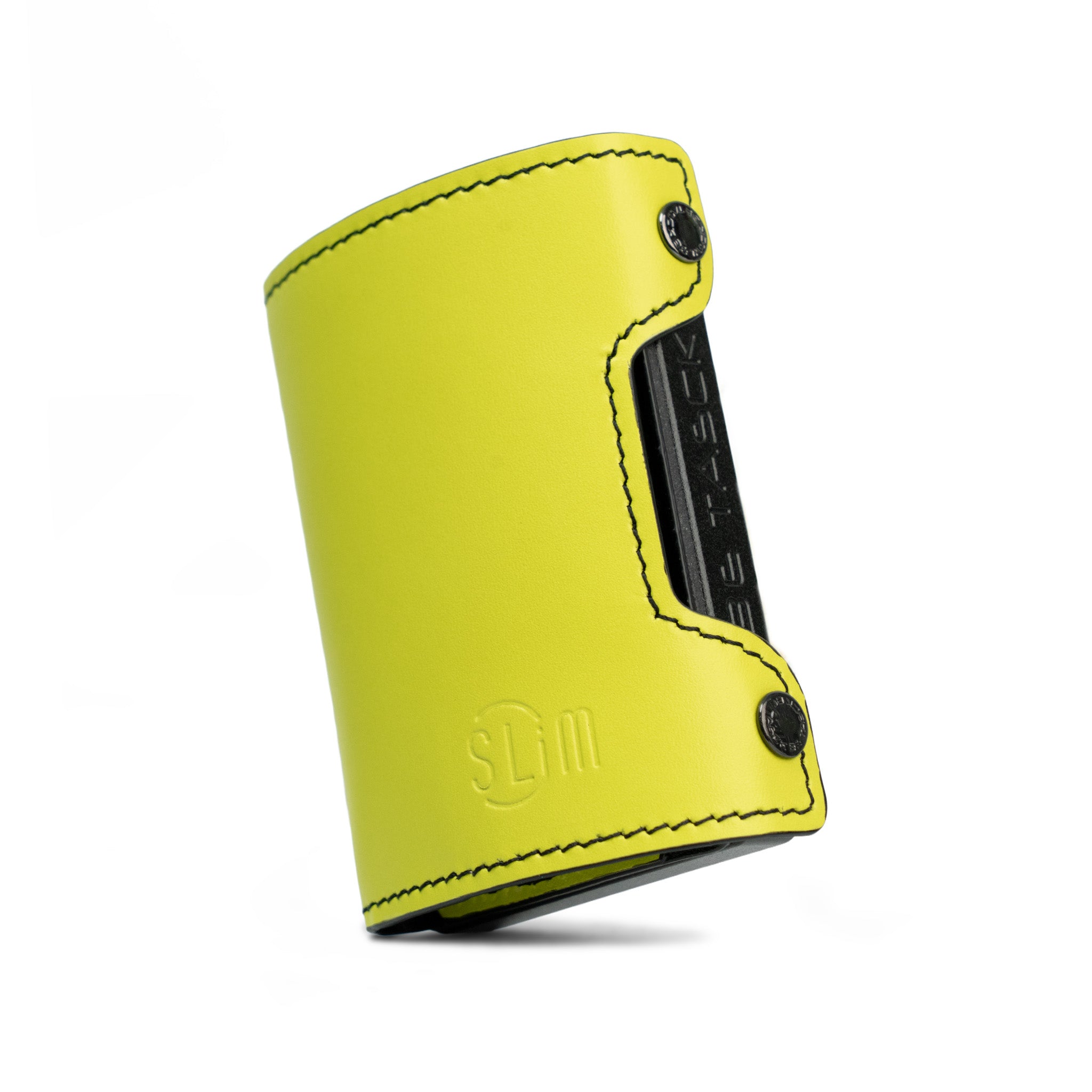 SLim Be Tasck portafoglio pelle liscia lime nero