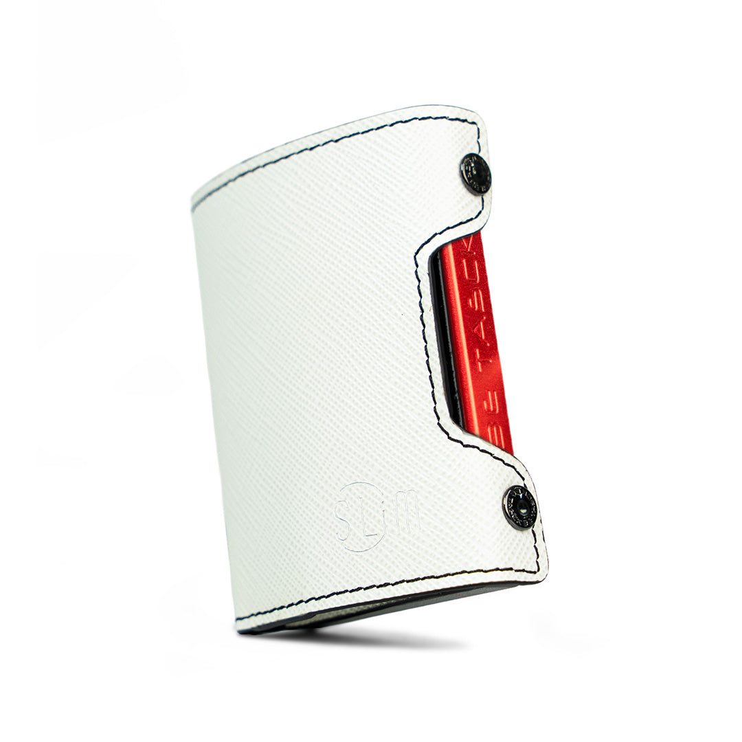 SLim Be Tasck Saffiano Bianco Nero Frame Nero