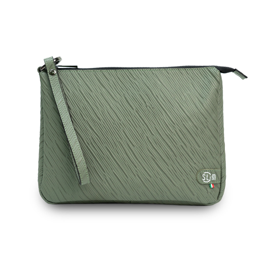 SLim Pochette Max Epi pochette pelle salvia 25x19 cm