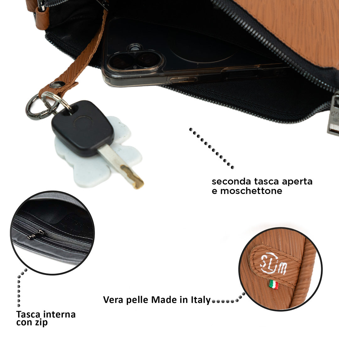 SLim Pochette Max Epi Marrone Pochette 25x19 cm