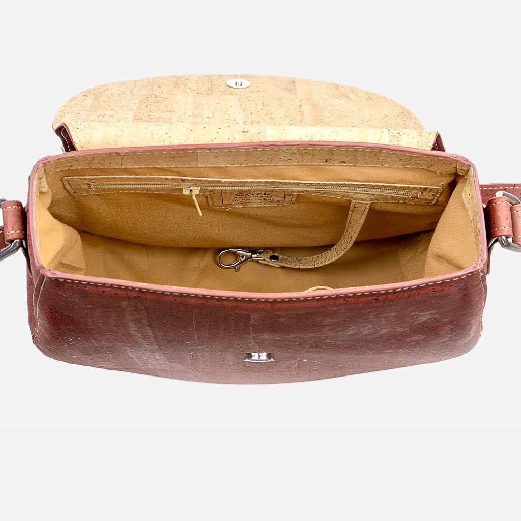 Corkor Bags Borsa Sella Sughero Rossa Vegan Media