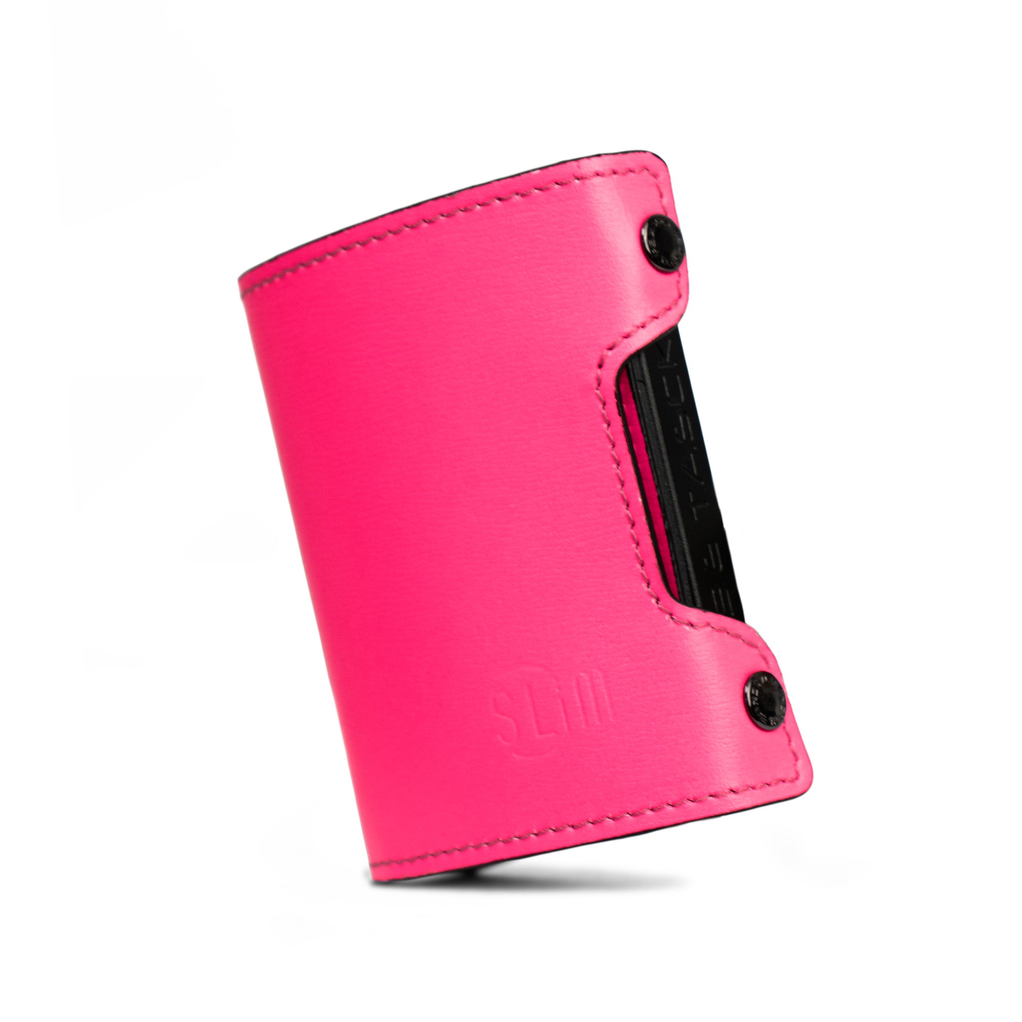 Be Tasck portacarte pelle fucsia fluo pelle liscia