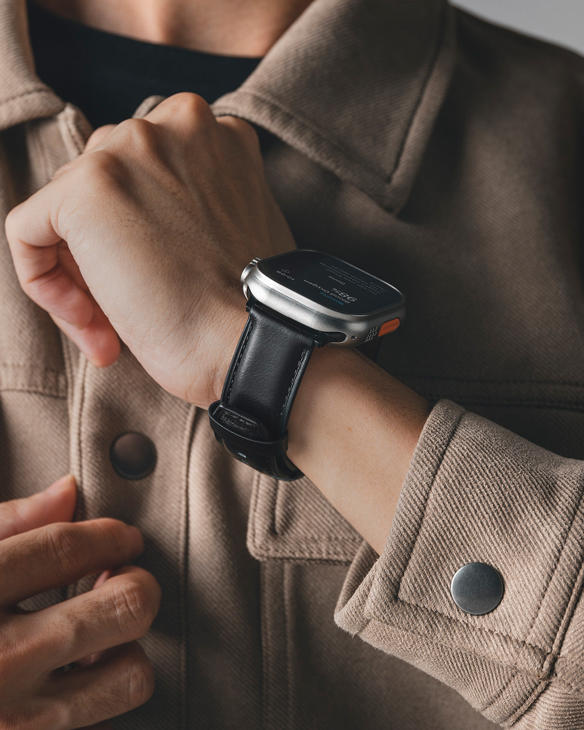VULKIT Accessories VWB100 Cinturino Pelle Nero 38mm Apple Watch