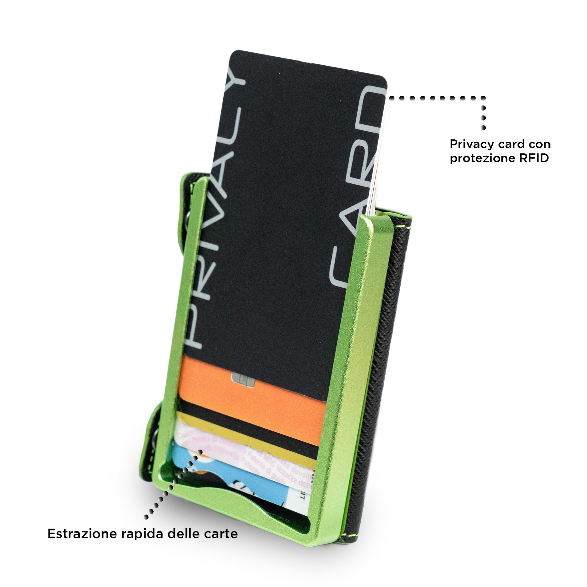 Be Tasck Saffiano Nero Verde portafoglio frame
