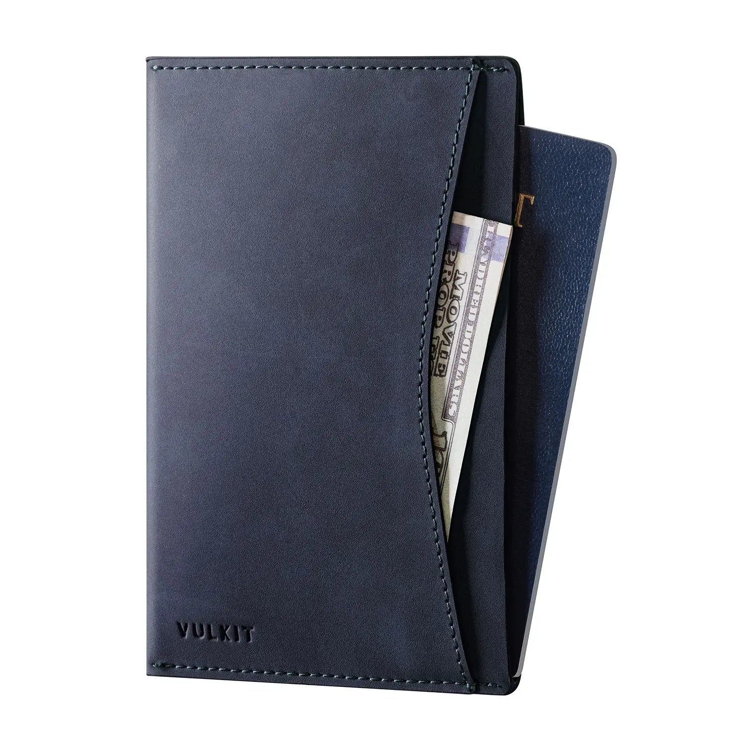 VULKIT Passport VPW117 cover passaporto pelle nera slim RFID