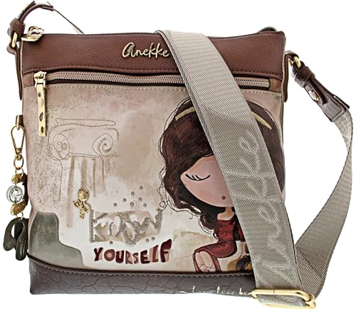 Anekke Muse borsa tracolla donna stampa greca