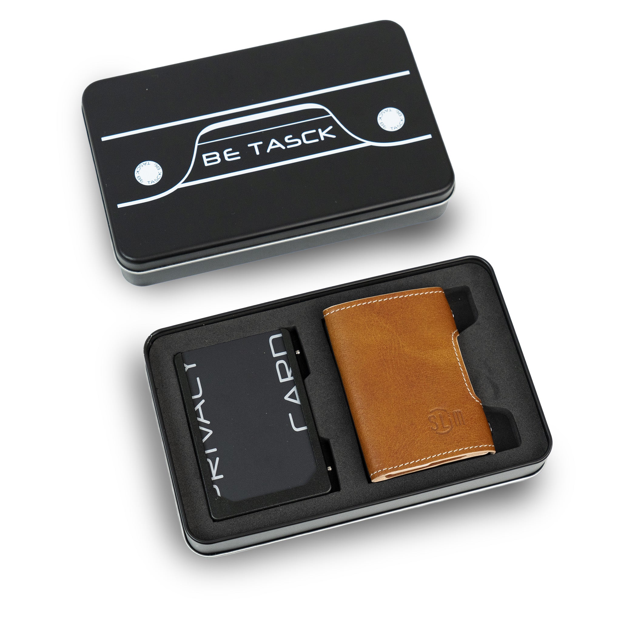 Be Tasck SLim Portacarte pelle concia vegetale cognac