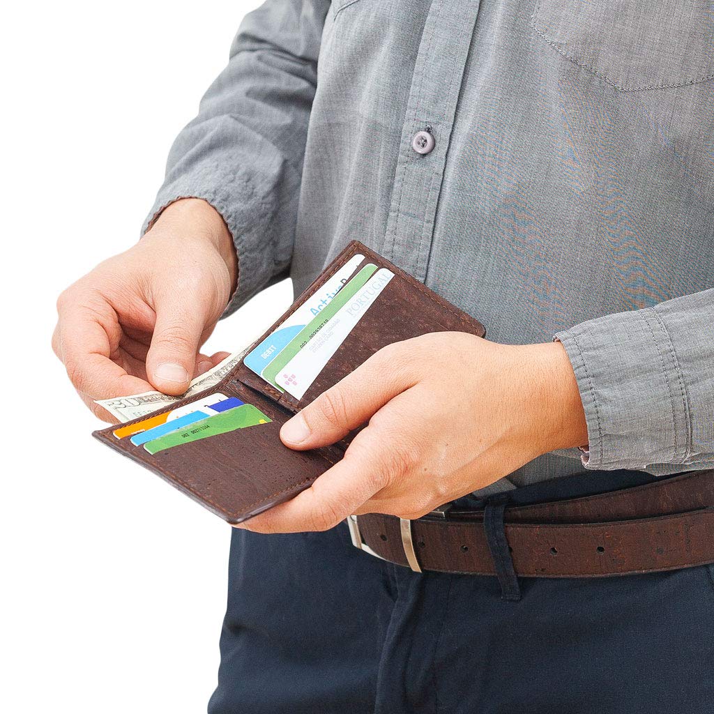 Corkor Wallets S portafoglio uomo sughero marrone 6 carte