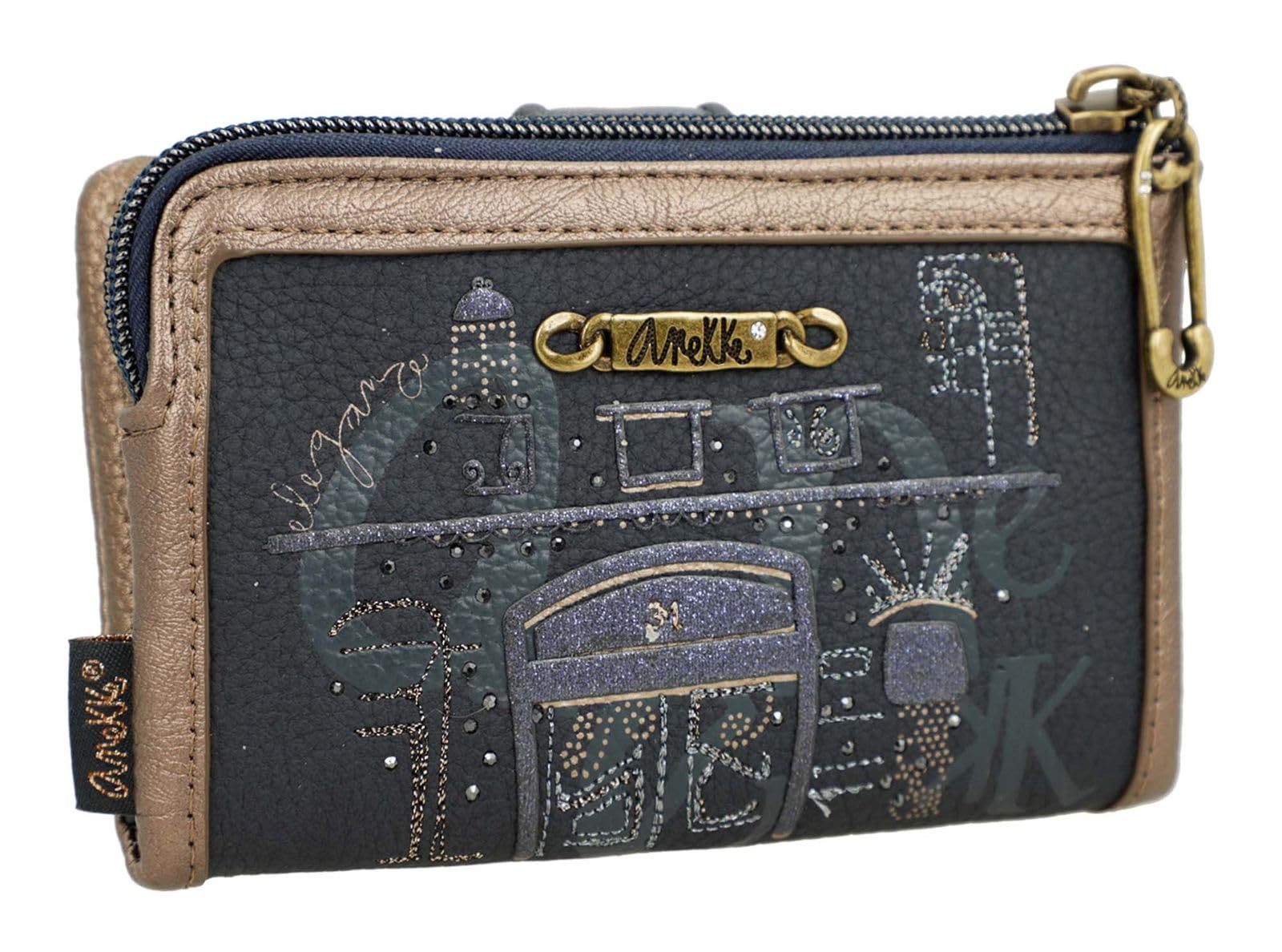 Anekke Boutique portafoglio medio RFID donna flessibile
